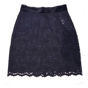 Vintage D&G velour trim and lace skirt