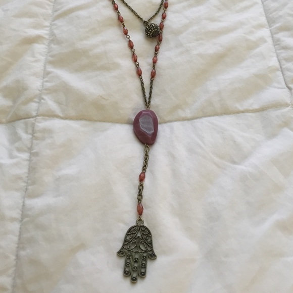Free People long line Hamsa necklace