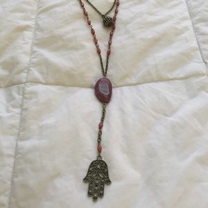 Free People long line Hamsa necklace