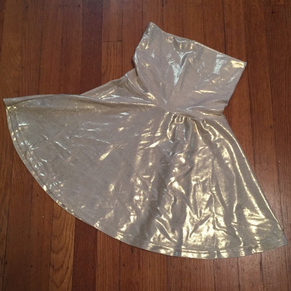 American Apparel High Waist Glitter Skater Skirt
