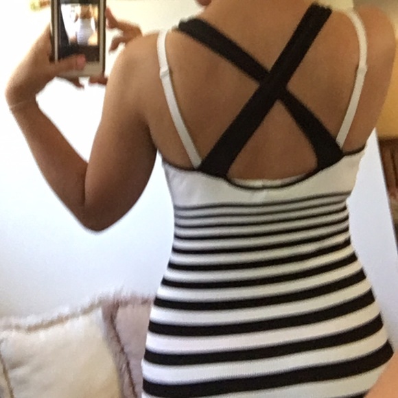 Black and white stripped BEBE maxi BODYCON DRESS - Picture 4 of 4