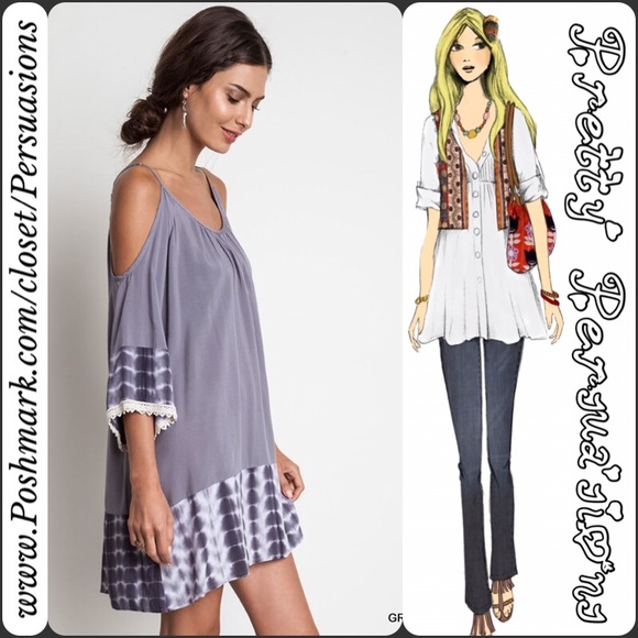 CLEARANCE‼️Tie Dye Lace Cold Shoulder Dress - Picture 2 of 4