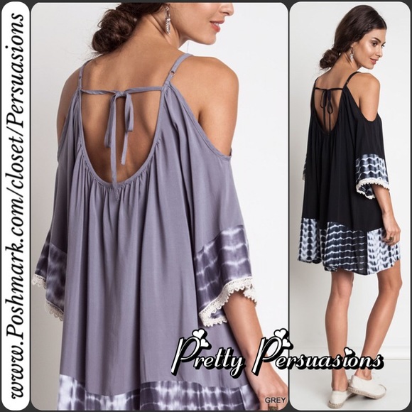 CLEARANCE‼️Tie Dye Lace Cold Shoulder Dress - Picture 3 of 4