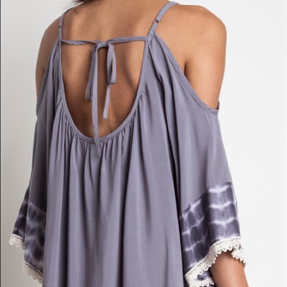 CLEARANCE‼️Tie Dye Lace Cold Shoulder Dress - Picture 4 of 4