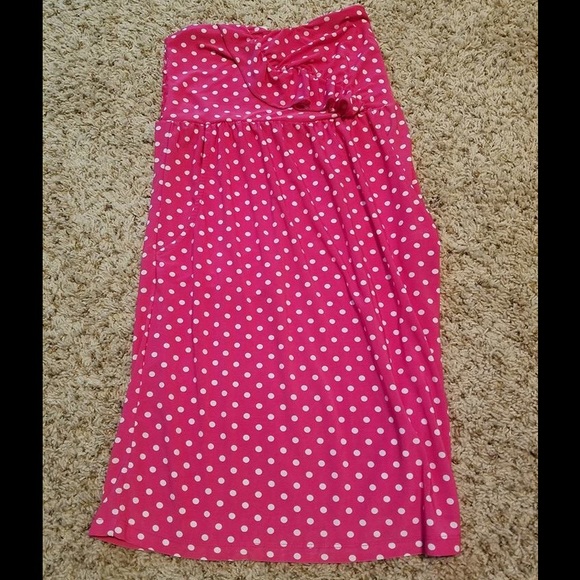 Pink strapless dress