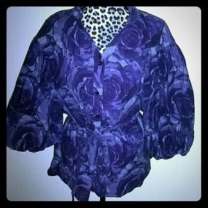 Ashley Stewart puff sleeve blouse