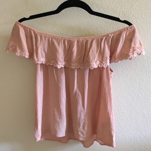 Chloe K Tops - Gauzy Off The Shoulder Blush Spring Top
