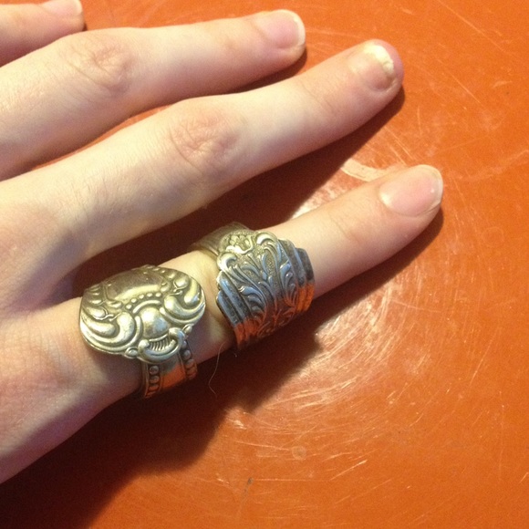 Handbent metal spoon rings!