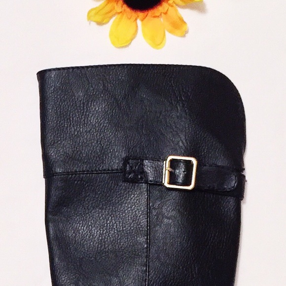 Brand New Black Faux Leather Knee High Boots - Picture 2 of 4