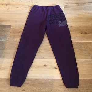Free city dark purple sweatpants size small