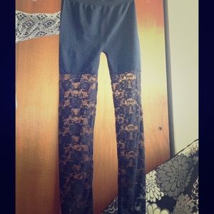 Half Lace Floral Leggings