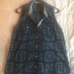 Blue floral tank top