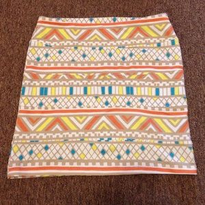 Adorable, stretchy Aztec designed skirt