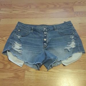 Hi rise American eagle jean shorts