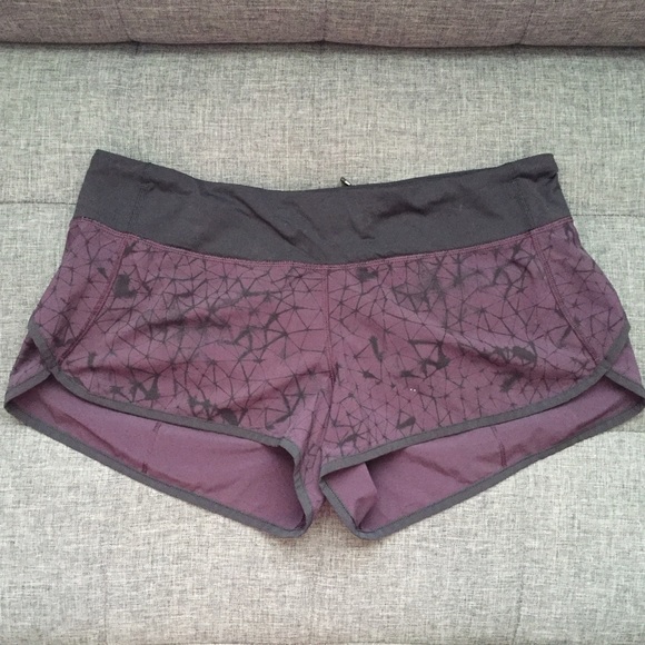 lululemon athletica Pants - Lululemon speed shorts, black cherry star crush
