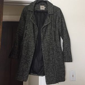 Asos Herringbone Biker Cocoon Coat