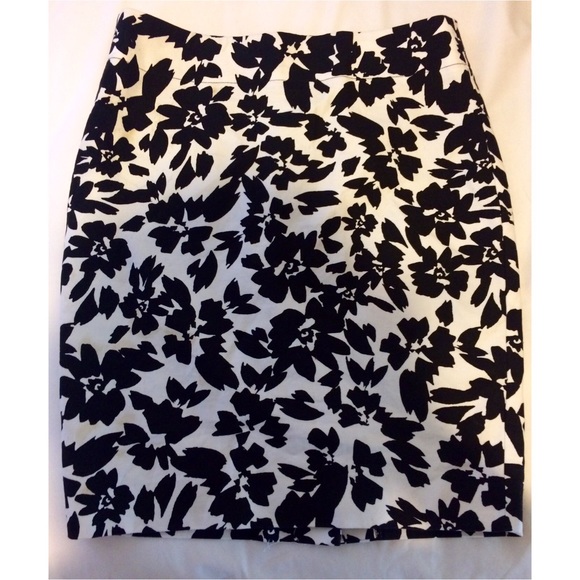 Black and White Floral Skirt