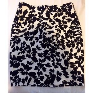Black and White Floral Skirt