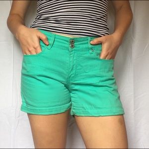 Mint green shorts