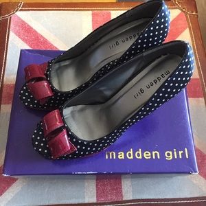 Madden Girl black and white polka dot pumps