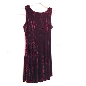 Forever 21 Crushed Velvet Cranberry skater dress