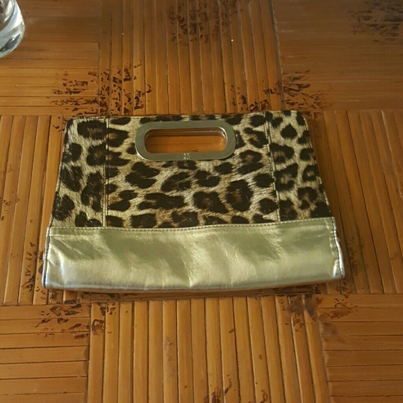 Leopard print clutch