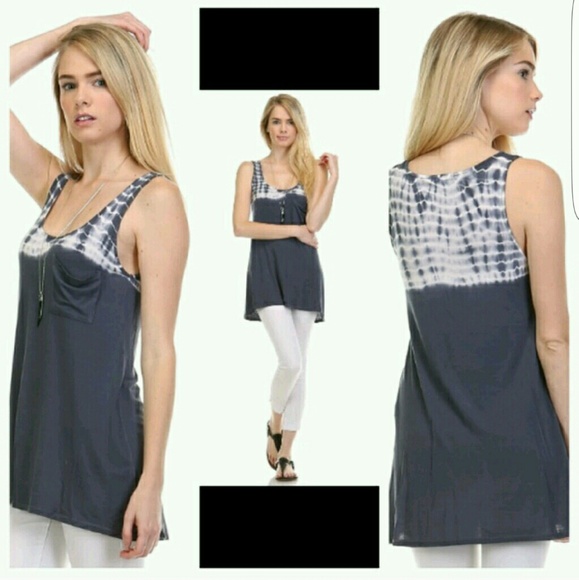 Black Tie Dye Tank - Picture 3 of 3