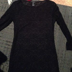 Lace black bodycon dress
