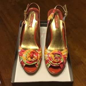 Multi colored flower sandals