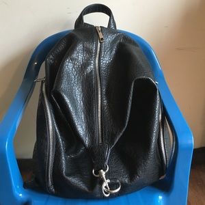 Black Pebbled Stone Backpack