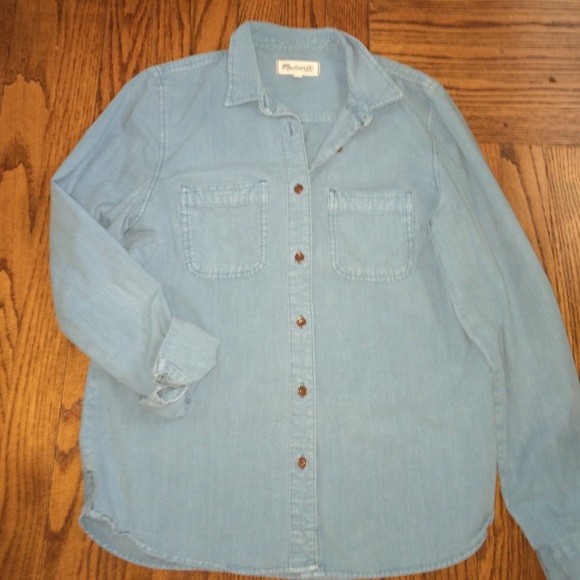 Turquoise denim button down from madewell