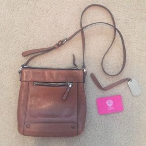 Vince Camuto brown/tan leather crossbody