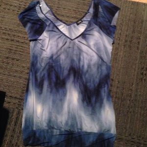 V neck multi blue color top