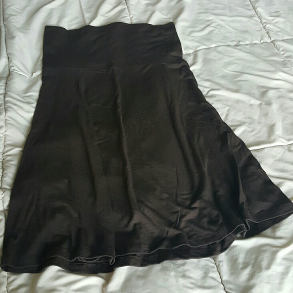 Brown over the knee foldover skirt - Picture 1 of 1