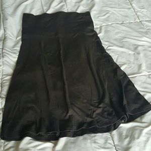 Brown over the knee foldover skirt