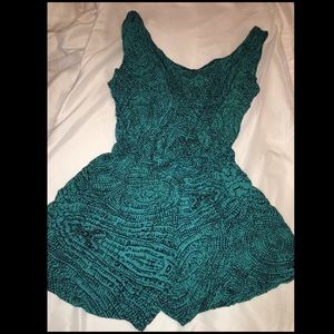 Teal romper with open tie back