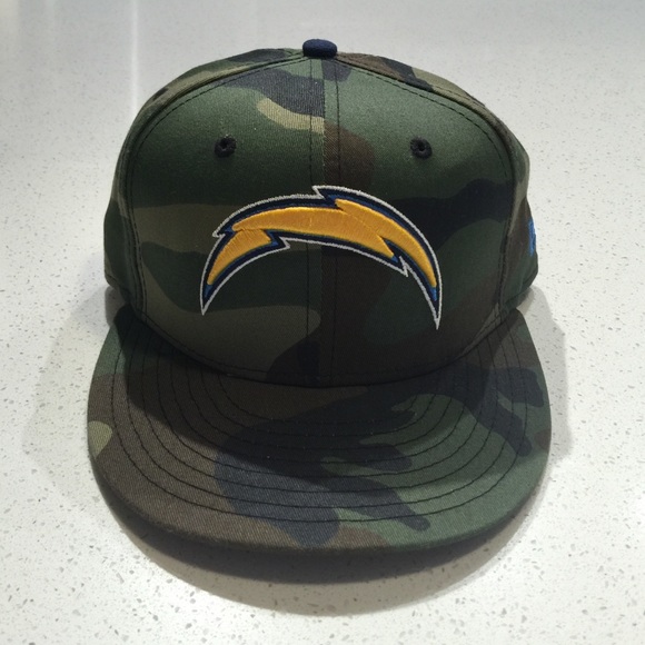 Green camo LA Chargers baseball cap