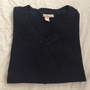 Sheer lightweight v neck sweater