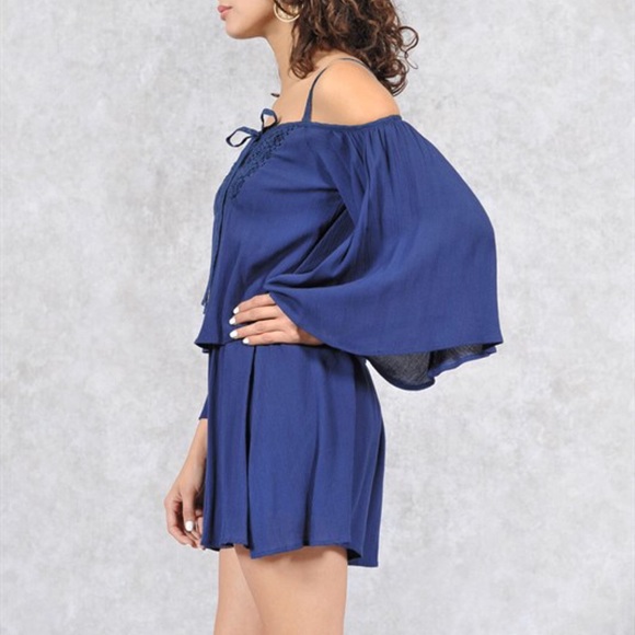 🆕KATHALYN open shoulder romper - NAVY BLUE - Picture 2 of 2