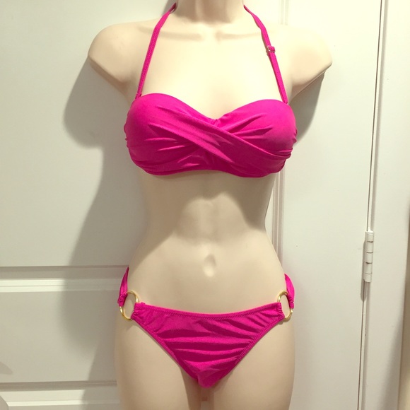 ☀️New Hot Pink Bandeau Bikini💗