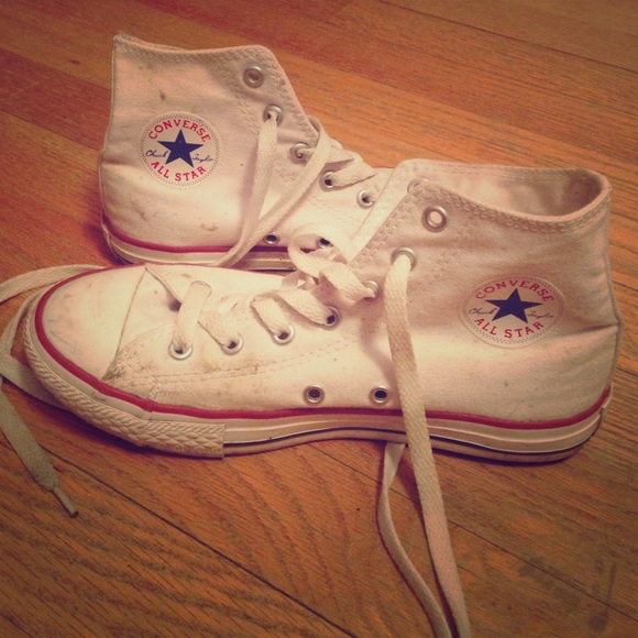 White converse high tops