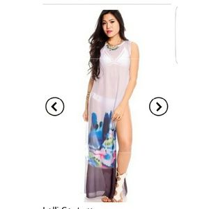 * Sheer maxi cover up