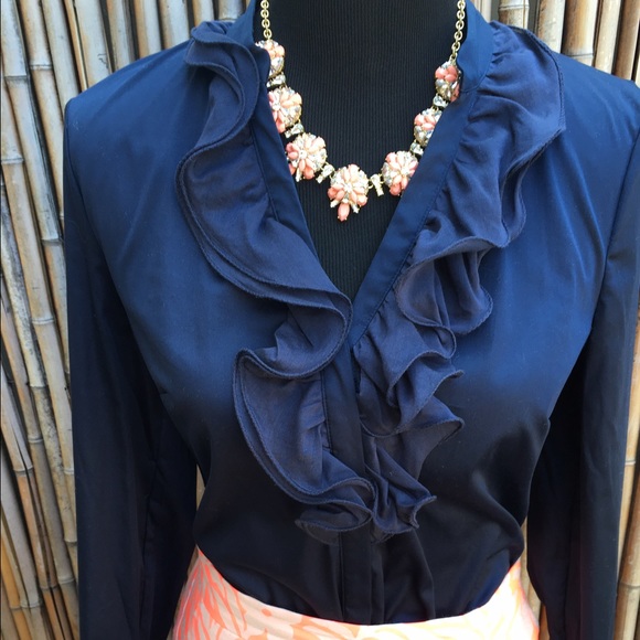 Ann Taylor Ruffle Front Blouse - Picture 2 of 4