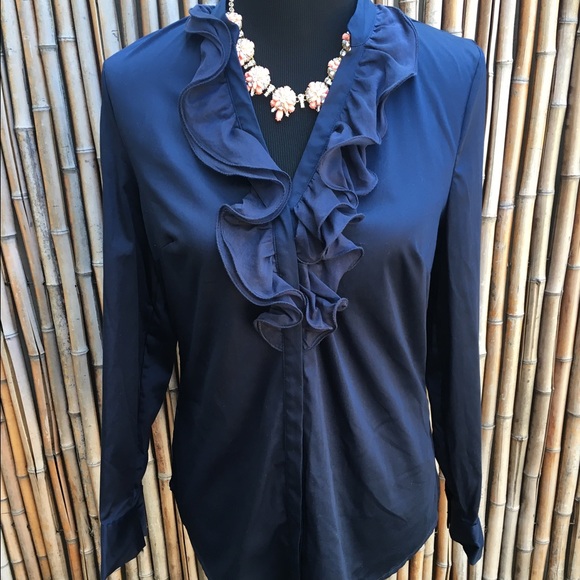 Ann Taylor Ruffle Front Blouse - Picture 3 of 4