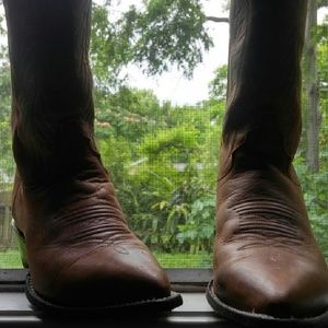 Justin Distressed Apache Cowboy Boots Sz.8 1/2 B