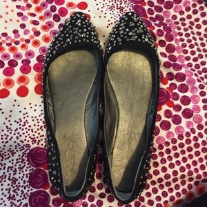 Aldo black flats with gems