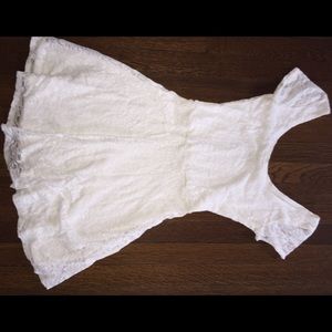 White lace skater dress