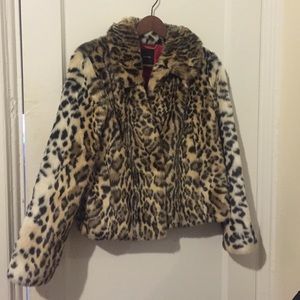 Express Leopard Faux Fur Coat/Jacket
