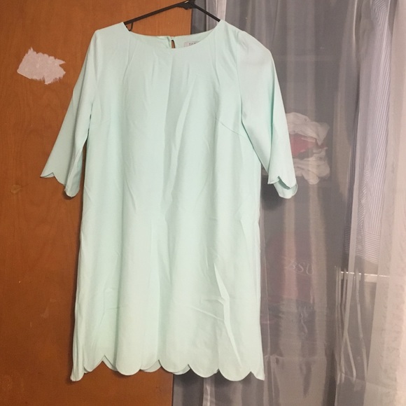 Tobi scalloped mint dress
