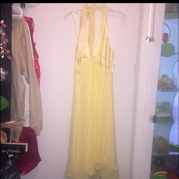 Yellow formal halter dress